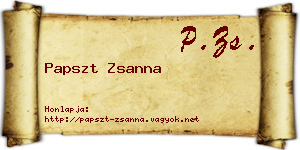 Papszt Zsanna névjegykártya